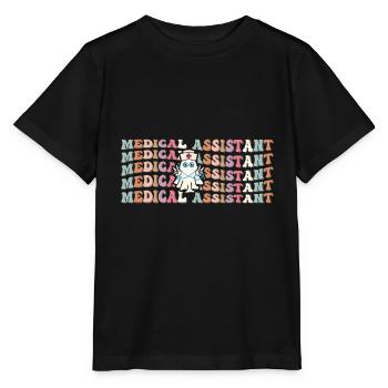 Medizinischer Assistent Spooky Ghost Wiederholung - Stanley/Stella Kinder T-Shirt MINI CREATOR  - Schwarz - Vorne - Mikhail (115cm)