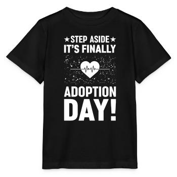 Mettez de côté C’est enfin le jour de l’adoption heureux - T-shirt bio MINI CREATOR Stanley/Stella Enfant - noir - Devant - Mikhail (115cm)