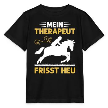 Mein Therapeut Frisst Heu Reiten - Stanley/Stella Kinder T-Shirt MINI CREATOR  - Schwarz - Vorne - Mikhail (115cm)