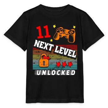 11. Geburtstag Level freigeschaltet - Stanley/Stella Kinder T-Shirt MINI CREATOR  - Schwarz - Vorne - Mikhail (115cm)