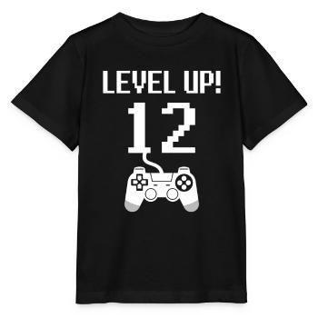 12th birthday Level up - Stanley/Stella MINI CREATOR Kids’ T-Shirt - black - Front - Mikhail (115cm)