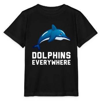Dolphins Everywhere IQ Kluge Meeresbewohner - Stanley/Stella Kinder T-Shirt MINI CREATOR  - Schwarz - Vorne - Mikhail (115cm)