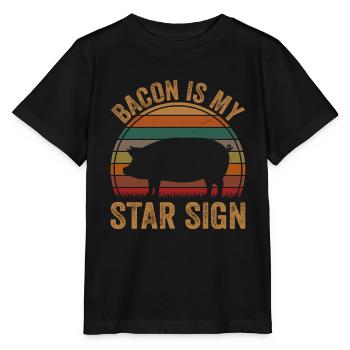 Bacon Is My Star Sign Piggy Animal Presented - Stanley/Stella MINI CREATOR Kids’ T-Shirt - black - Front - Mikhail (115cm)