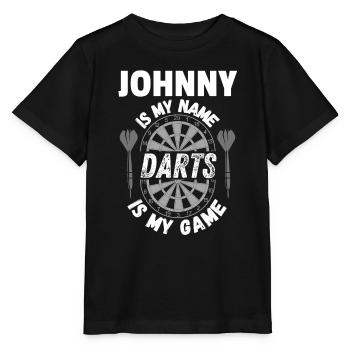 Vêtements à pinces personnalisés au nom de Johnny - T-shirt bio MINI CREATOR Stanley/Stella Enfant - noir - Devant - Mikhail (115cm)