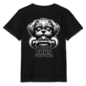 Crazy Shih Tsu chien gamefreak gamers - T-shirt bio MINI CREATOR Stanley/Stella Enfant - noir - Devant - Mikhail (115cm)