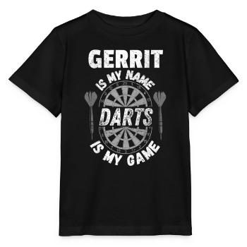 Vintage, Used-Look Dart-Shirt-Design - Stanley/Stella Kinder T-Shirt MINI CREATOR  - Schwarz - Vorne - Mikhail (115cm)