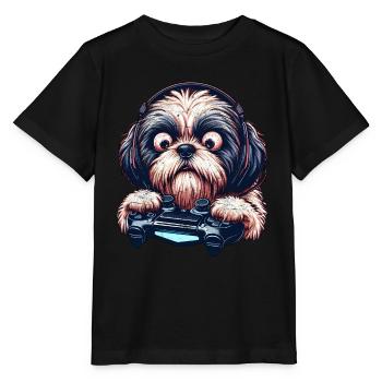 Cooles Design für Shih Tzu und Computerspiele - Stanley/Stella Kinder T-Shirt MINI CREATOR  - Schwarz - Vorne - Mikhail (115cm)
