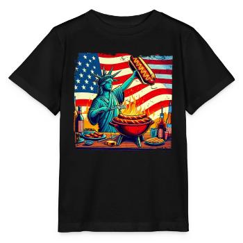 Design de barbecue américain nostalgique Fans américains - T-shirt bio MINI CREATOR Stanley/Stella Enfant - noir - Devant - Mikhail (115cm)