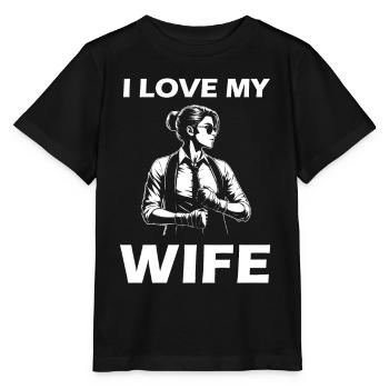 I Love my Wife - Das Design für die starke Ehefra - Stanley/Stella Kinder T-Shirt MINI CREATOR  - Schwarz - Vorne - Mikhail (115cm)