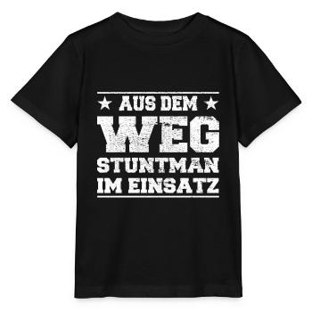 Aus dem Weg Stuntman im Einsatz Design - Stanley/Stella Kinder T-Shirt MINI CREATOR  - Schwarz - Vorne - Mikhail (115cm)