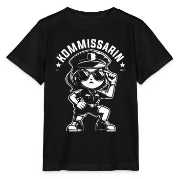 Inspector - Funny Comic Policewoman Design - Stanley/Stella MINI CREATOR Kids’ T-Shirt - black - Front - Mikhail (115cm)