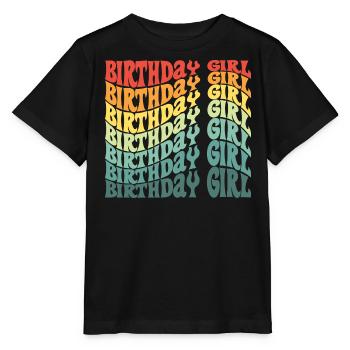 Anniversaire Fille Groovy Rétro Vintage Anniversaire - T-shirt bio MINI CREATOR Stanley/Stella Enfant - noir - Devant - Mikhail (115cm)