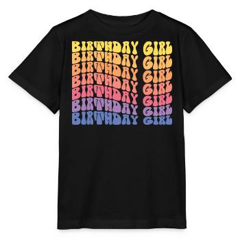 Birthday Girl - Groovy Retro Vintage Birthday - T-shirt bio MINI CREATOR Stanley/Stella Enfant - noir - Devant - Mikhail (115cm)