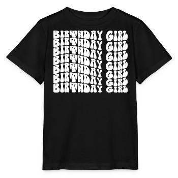 Anniversaire Fille Groovy Rétro Vintage Anniversaire - T-shirt bio MINI CREATOR Stanley/Stella Enfant - noir - Devant - Mikhail (115cm)