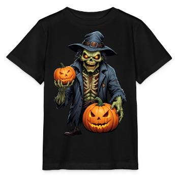 Zombie Joyeux Halloween Citrouilles effrayantes - T-shirt bio MINI CREATOR Stanley/Stella Enfant - noir - Devant - Mikhail (115cm)