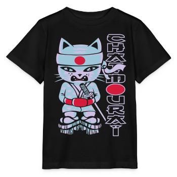 Chat mouraï flex - Stanley/Stella MINI CREATOR Kids’ T-Shirt - black - Front - Mikhail (115cm)