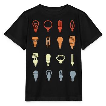Light bulb sockets - Stanley/Stella MINI CREATOR Kids’ T-Shirt - black - Front - Mikhail (115cm)