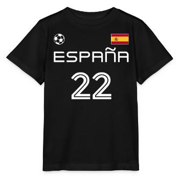 Espãna 2022 Spanien Trikot Fussball Fan - Stanley/Stella Kinder T-Shirt MINI CREATOR  - Schwarz - Vorne - Mikhail (115cm)