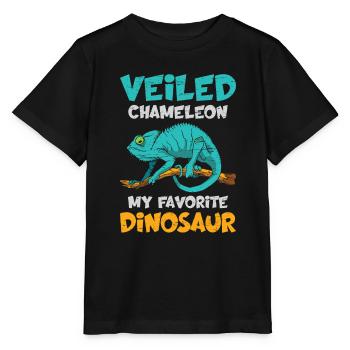 Veiled Chameleon My Favorite Dinosaur - Stanley/Stella MINI CREATOR Kids’ T-Shirt - black - Front - Mikhail (115cm)