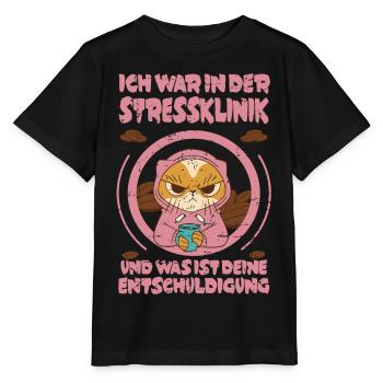 Chat de café dans la clinique de stress - T-shirt bio MINI CREATOR Stanley/Stella Enfant - noir - Devant - Mikhail (115cm)