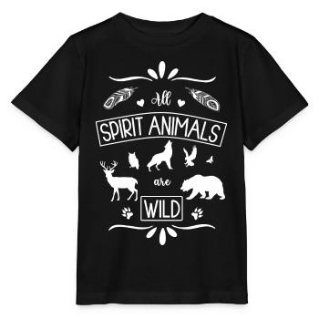 Tous les animaux spirituels sont des animaux spirituels sauvages - T-shirt bio MINI CREATOR Stanley/Stella Enfant - noir - Devant - Mikhail (115cm)