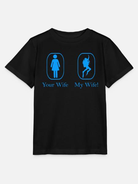 Deine Frau Meine Frau für einen Taucher - Stanley/Stella Kinder T-Shirt MINI CREATOR  - Schwarz