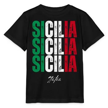 Sicile Italie, souvenir de la Sicile - T-shirt bio MINI CREATOR Stanley/Stella Enfant - noir - Devant - Mikhail (115cm)