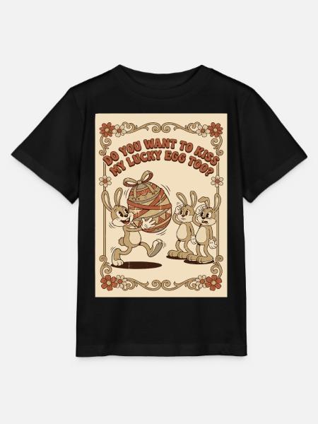 Lucky_Egg_Retro_Hasen - Stanley/Stella Kinder T-Shirt MINI CREATOR  - Schwarz
