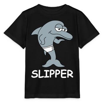 Dauphin Pantoufle en maillot de bain - T-shirt bio MINI CREATOR Stanley/Stella Enfant - noir - Devant - Mikhail (115cm)