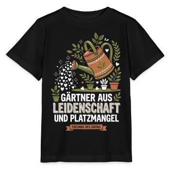 Gärtner Balkon Platzmangel Spruch - Stanley/Stella Kinder T-Shirt MINI CREATOR  - Schwarz - Vorne - Mikhail (115cm)