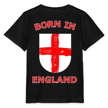 Né en Angleterre, Cross Shield - T-shirt bio MINI CREATOR Stanley/Stella Enfant - noir - Devant - Mikhail (115cm)