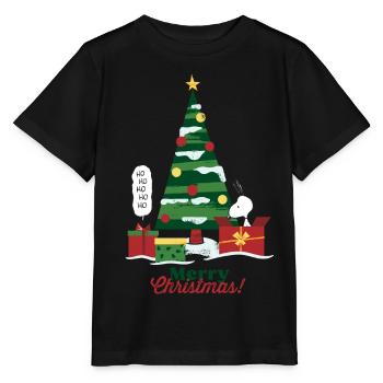 Peanuts Joyeux Noël Avec Snoopy & Sapin - T-shirt bio MINI CREATOR Stanley/Stella Enfant - noir - Devant - Mikhail (115cm)
