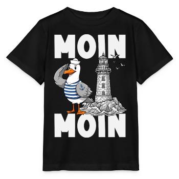 Moin Moin Norden - Maritimes Norddeutsch Design - Stanley/Stella Kinder T-Shirt MINI CREATOR  - Schwarz - Vorne - Mikhail (115cm)