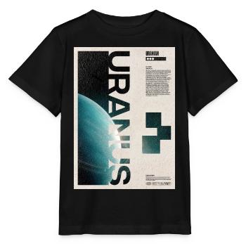 Uranus-Orbitaltypographie-Poster - Stanley/Stella Kinder T-Shirt MINI CREATOR  - Schwarz - Vorne - Mikhail (115cm)