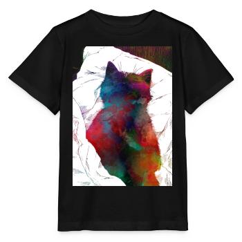 Schlafende Katze - Stanley/Stella Kinder T-Shirt MINI CREATOR  - Schwarz - Vorne - Mikhail (115cm)