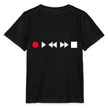 Record Play Rewind Fast Forward Stop - T-shirt bio MINI CREATOR Stanley/Stella Enfant - noir - Devant - Mikhail (115cm)