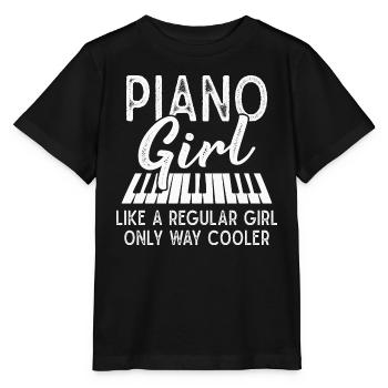 Piano Fille Pianiste Musicien Clavier - T-shirt bio MINI CREATOR Stanley/Stella Enfant - noir - Devant - Mikhail (115cm)