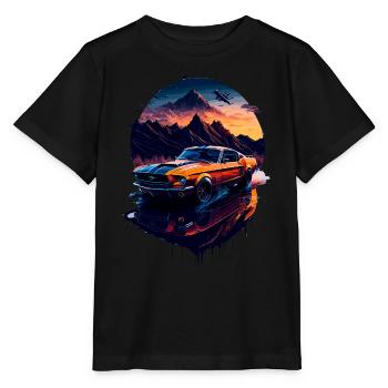 Klassischer Sportwagen - Stanley/Stella Kinder T-Shirt MINI CREATOR  - Schwarz - Vorne - Mikhail (115cm)