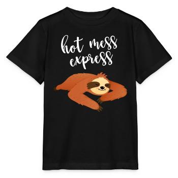 Hot Mess Express paresseux paresseux mignon - T-shirt bio MINI CREATOR Stanley/Stella Enfant - noir - Devant - Mikhail (115cm)