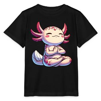 Yoga Axolotl Méditation Spiritualité - T-shirt bio MINI CREATOR Stanley/Stella Enfant - noir - Devant - Mikhail (115cm)