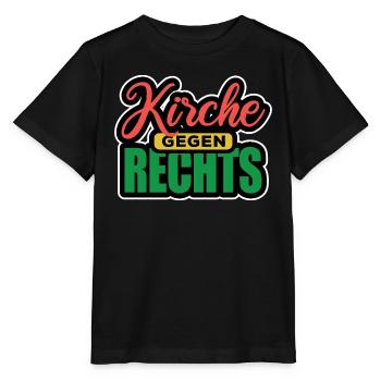 Kirche Gegen Rechts - Gegen Rechts, gegen Hetze - Stanley/Stella Kinder T-Shirt MINI CREATOR  - Schwarz - Vorne - Mikhail (115cm)