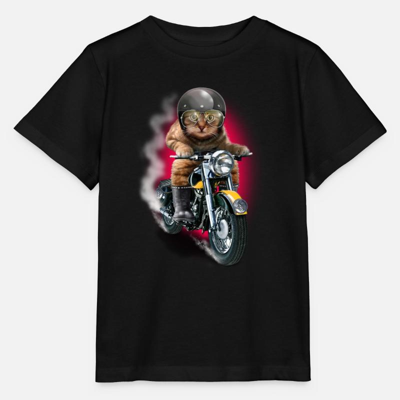 CAT RIDER - T-shirt bio MINI CREATOR Stanley/Stella Enfant - noir