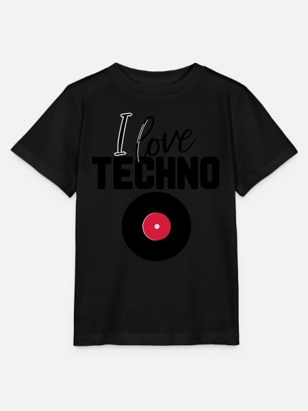I love Techno - Stanley/Stella Kinder T-Shirt MINI CREATOR - Schwarz