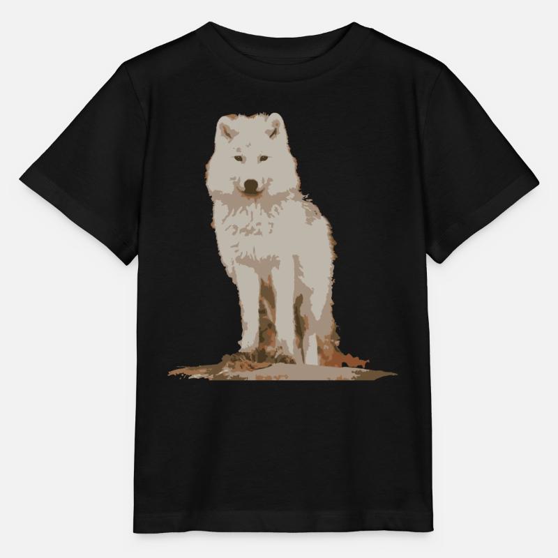 Weißer Wolf - Stanley/Stella Kinder T-Shirt MINI CREATOR  - Schwarz