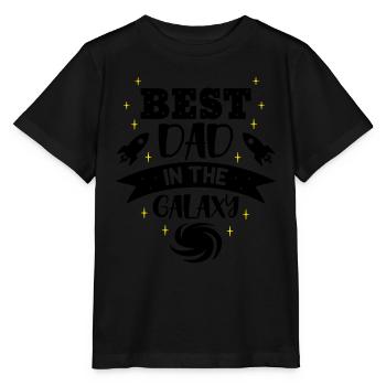 Meilleur papa de la galaxie - T-shirt bio MINI CREATOR Stanley/Stella Enfant - noir - Devant - Mikhail (115cm)