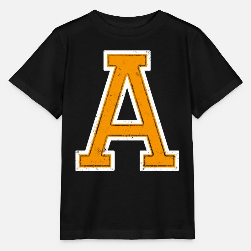 A - Buchstabe / College Style - Stanley/Stella Kinder T-Shirt MINI CREATOR  - Schwarz