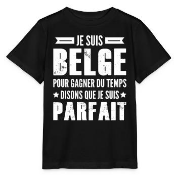 belge parfait / humour belge - T-shirt bio MINI CREATOR Stanley/Stella Enfant - noir - Devant - Mikhail (115cm)