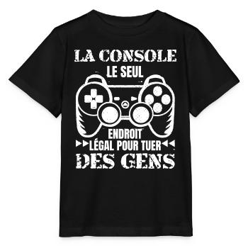 la console - T-shirt bio MINI CREATOR Stanley/Stella Enfant - noir - Devant - Mikhail (115cm)