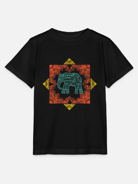 Ethnischer Elefant - Stanley/Stella Kinder T-Shirt MINI CREATOR - Schwarz