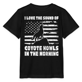 I love the sound of coyote howls Design for a - Stanley/Stella Kinder T-Shirt MINI CREATOR  - Schwarz - Vorne - Mikhail (115cm)